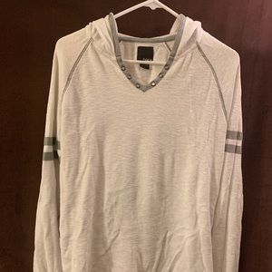Bar III White Long Sleeve Hoodie Shirt Size M